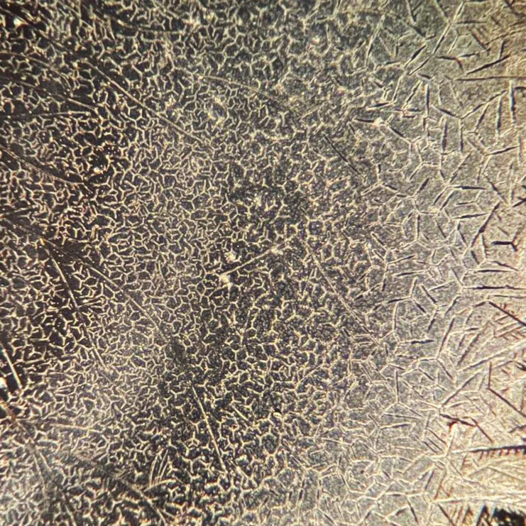 Sample 2 – Emitter, after treatment: Mixed using a Kairospace mixer low shear cavitator. (200x optical magnification with a 1.79 mm frame width)