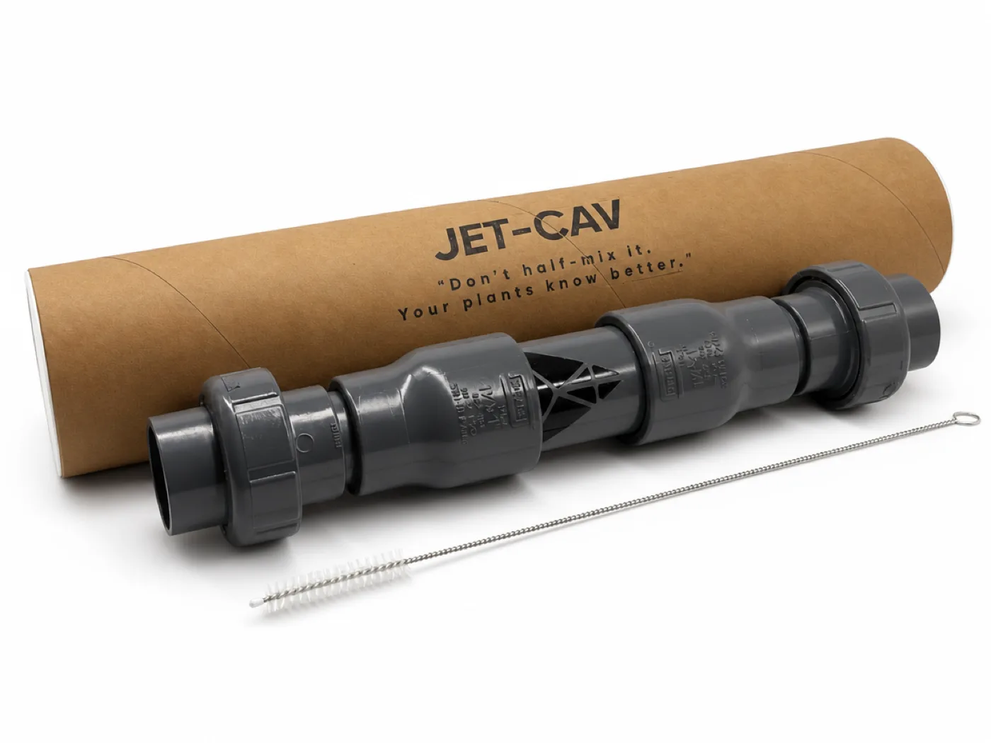 Jet-Cav cavitator in Schedule 80 with its shipping tube