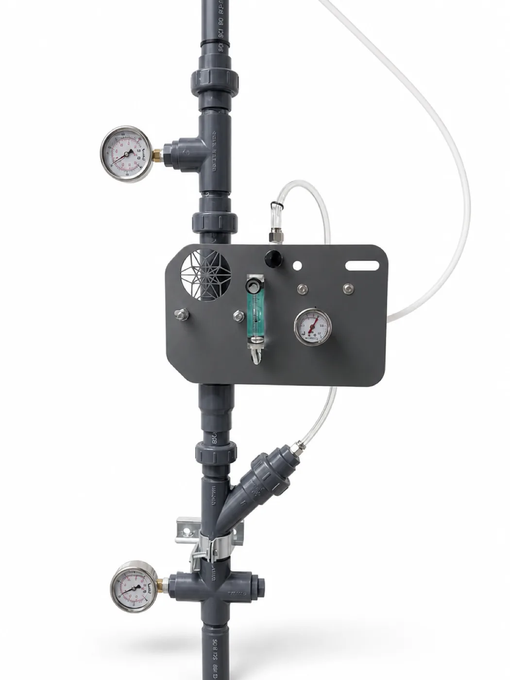 Schedule 80 riser with a panel-mounted gas control assembly