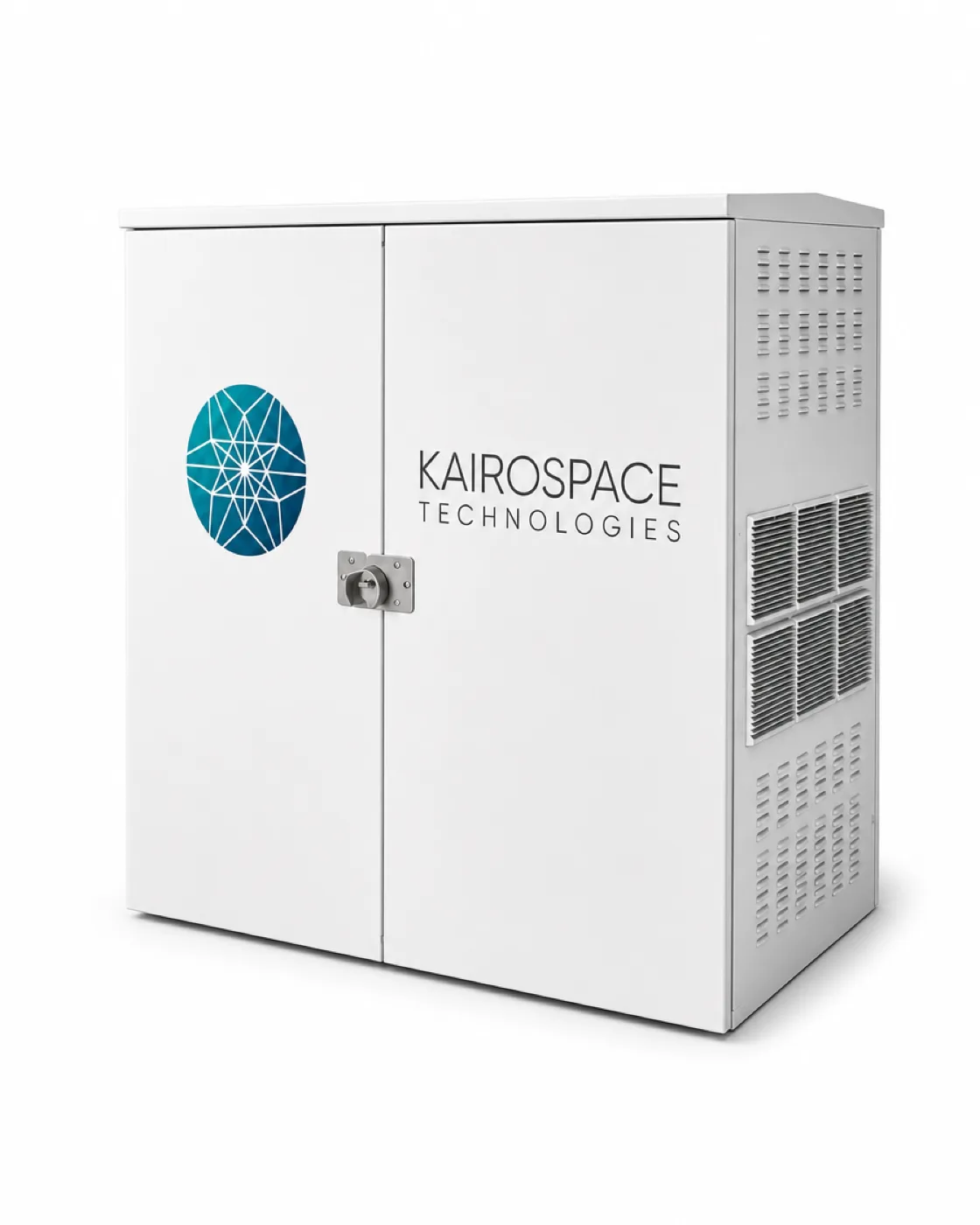 Kairospace oxygen generator in a white ventilated cabinet